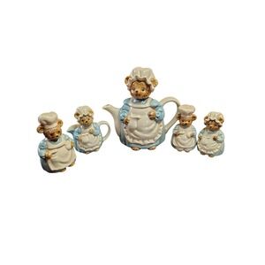 Vintage otagiri japan ceramic bear tea set salt pepper